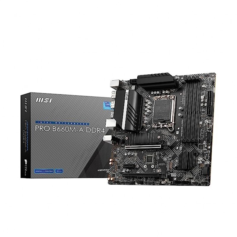 MSI Pro B660M-A Ddr4 Motherboard, Micro-ATX - Supports Intel 12Th Gen Core Processors Black