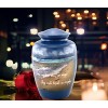Hand Painted Footprints Urn, Footprints Cremation Urn for Ashes, Adult Memorial Urn, Handmade Cremation Urn with Velvet Bag (Large)