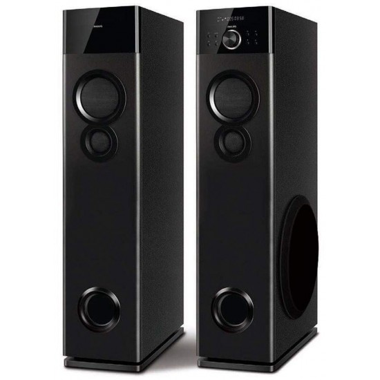 Philips SPA9120B/94 Bluetooth Tower Speakers with Mic for Karaoke(Black)-