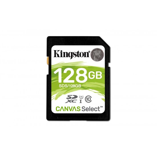 Kingston-Canvas-Select-128GB-SDHC-Class-10-SD-Memor- Card-UHS-I 80MB/s-R-Flash-Memory-Card-(SDS/128GB)- 