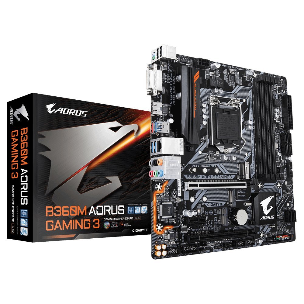 Gigabyte B360M AORUS Gaming 3 Socket 1151/H370/DDR4/S-ATA Motherboard - Black Gigabyte B360M AORUS Gaming 3 Socket 1151/H370/DDR4/S-ATA Motherboard - Black