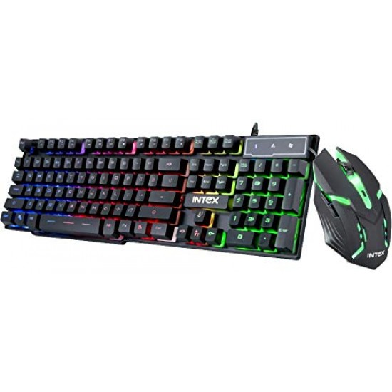 Intex Gaming KB & Mouse Combo-400 Black USB Wired Desktop Keyboard-