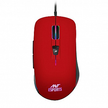 Ant Esports GM100 RGB Gaming Mouse with Optical Sensor 1000 Hz Polling Rate 4800 Dpi Red (GM 100)