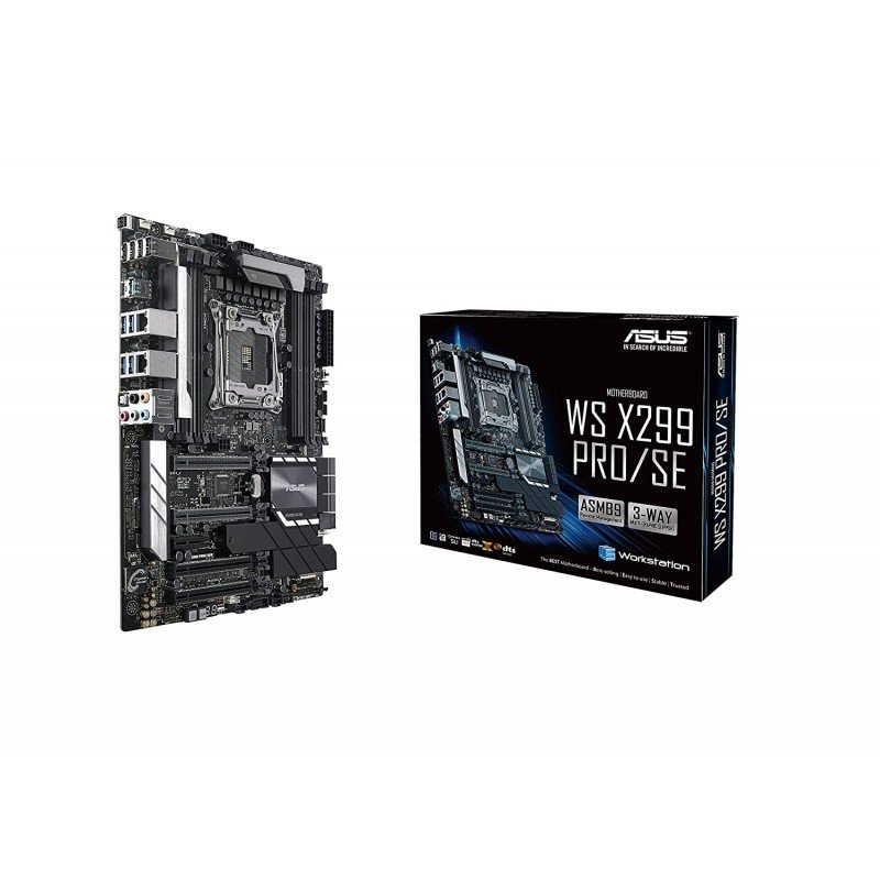 ASUS WS X299 PRO/SE Intel LGA 2066 ATX motherboard with DDR4 4133MHz, dual M.2 and M.2 heatsink, U.2, USB 3.1 Gen 2 connectors