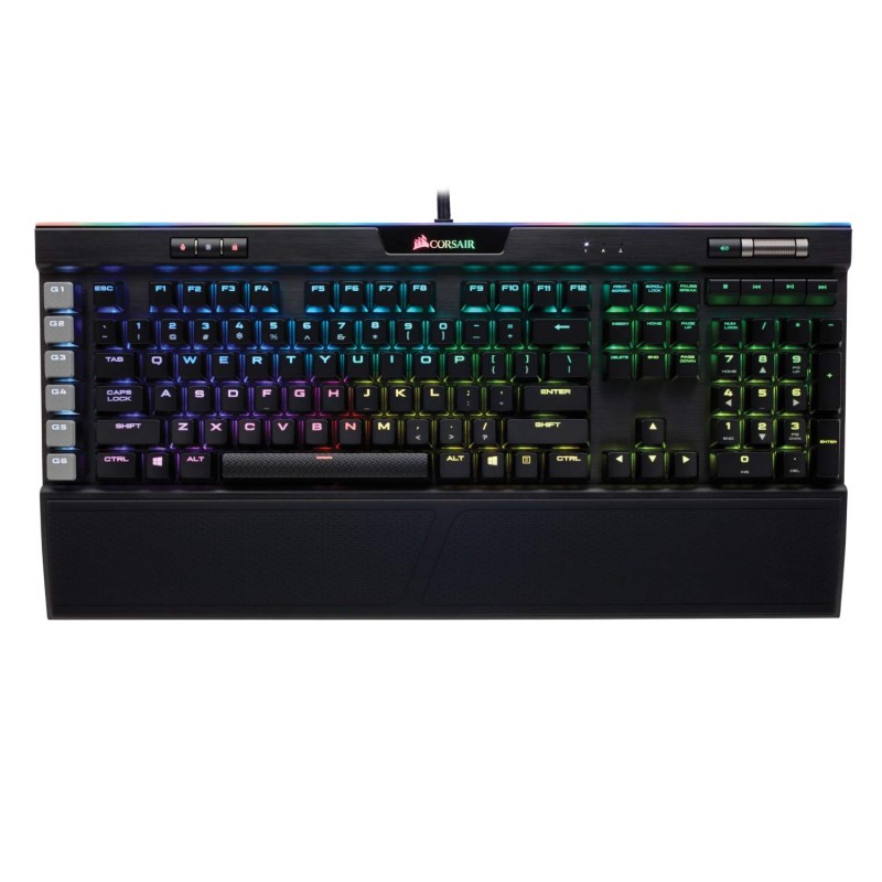 Corsair k95 rgb mechanical gaming keyboard-usb passthrough-cherry mx speed- black