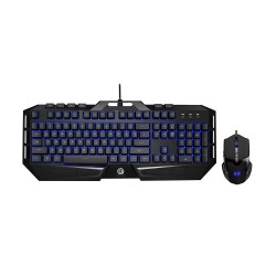 Circle Saberon X7C with 7 Colours Backlight Wired USB Gaming Keyboard and Mouse Combo Set with Large Size Mouse Pad (Black) 