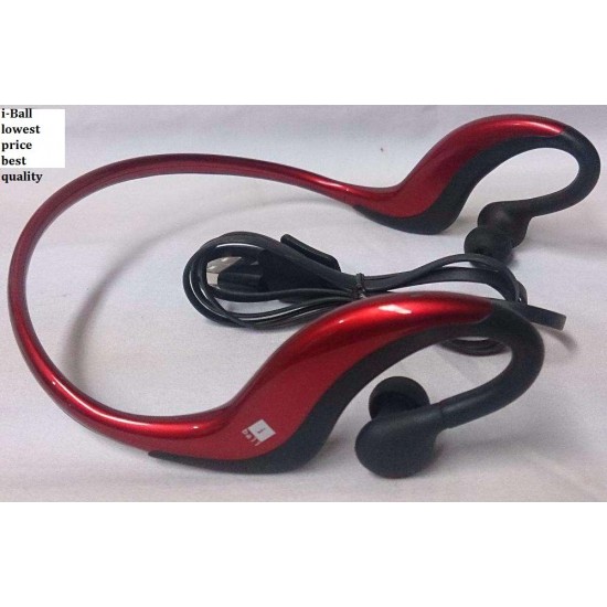 iBall Groovy A5 Bluetooth Headphones (Red)-