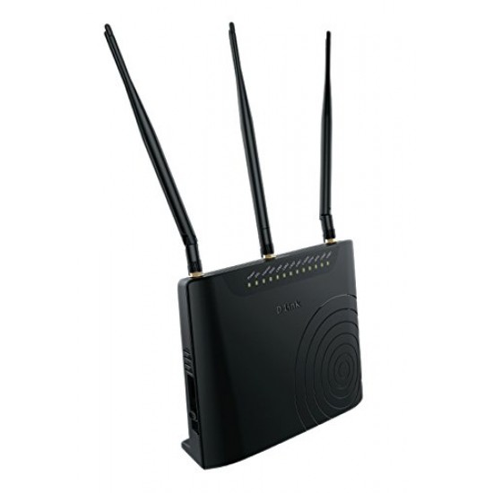 D-Link DSL-2877AL Dual Band Wireless AC750 ADSL2+ Modem Router (Black) 