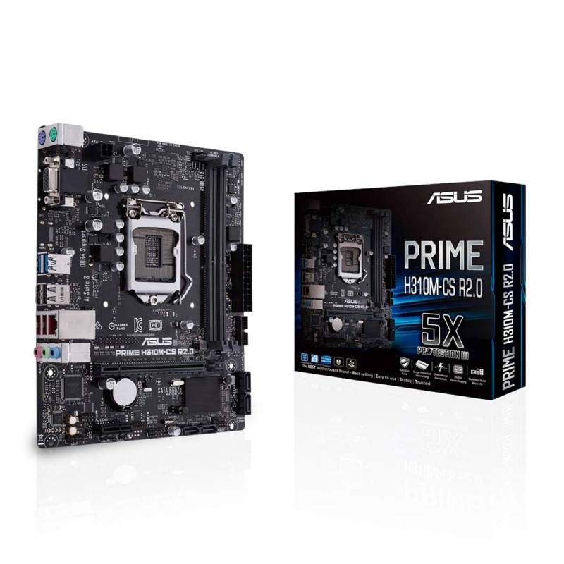 ASUS Prime H310M-CS R2.0 mATX Motherboard Intel 1151 Socket DDR4 2666MHz with SATA 6Gbps and USB 3.1 Gen 1 