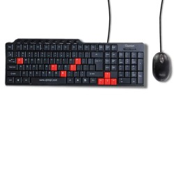 QUANTUM QHM8810 Spill-Resistant Wired Keyboard and Mouse Combo (Black)- ~