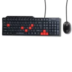 QUANTUM QHM8810 Spill-Resistant Wired Keyboard and Mouse Combo (Black)- 