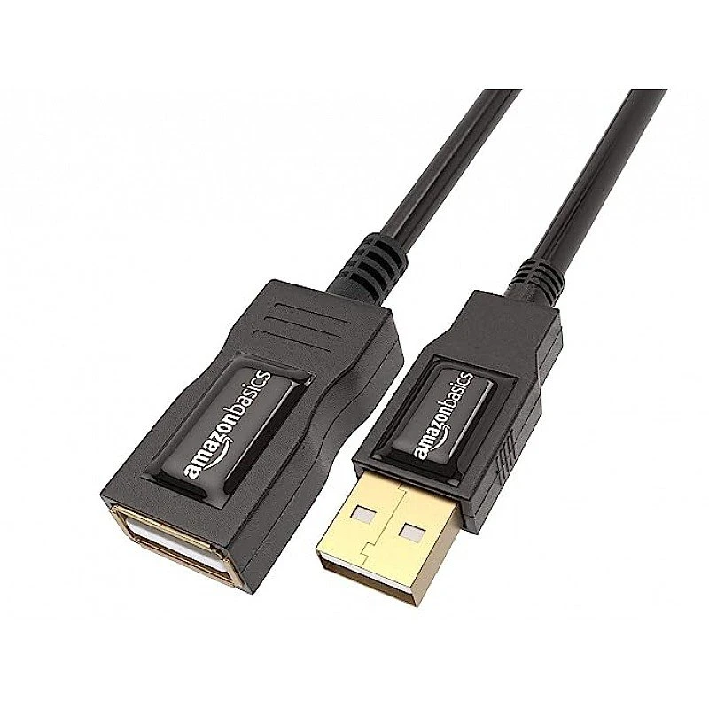 Amazon Basics USB 2.0 - A-Male to A-Female Extension Cable for Personal Computer, Printer (Black, 9.8 Feet/3 Meters) Amazon Basics USB 2.0 - A-Male to A-Female Extension Cable for Personal Computer, Printer (Black, 9.8 Feet/3 Meters)