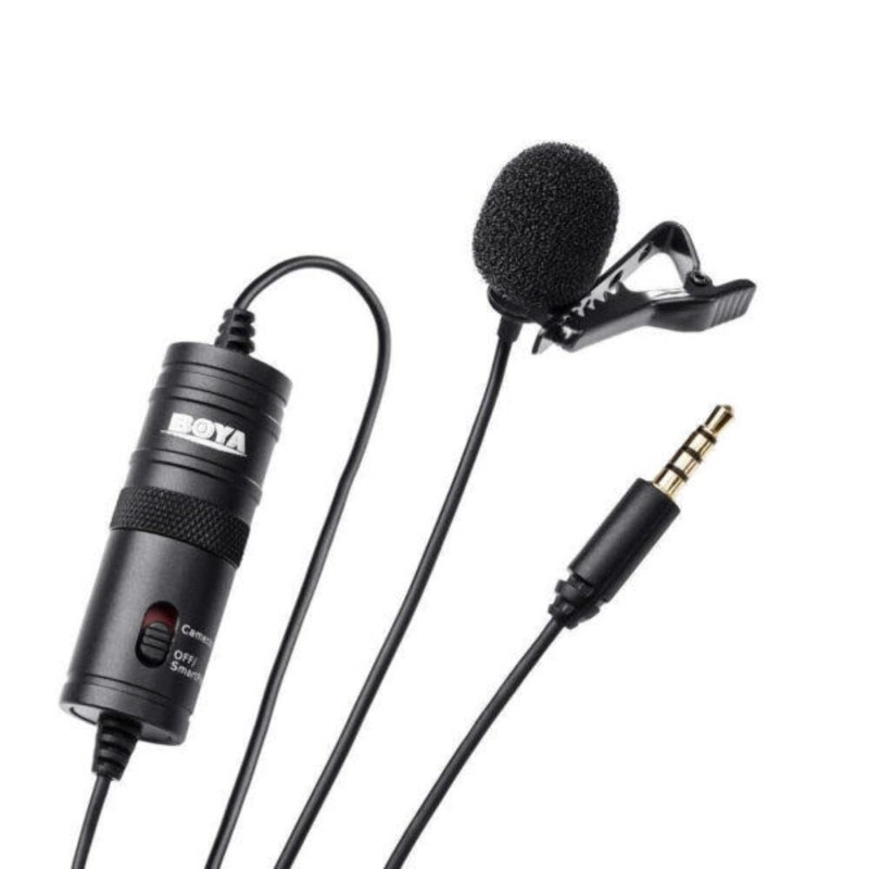 Boya BYM1 Omnidirectional Lavalier Condenser Microphone with 20 ft Audio Cable (Black) Boya BYM1 Omnidirectional Lavalier Condenser Microphone with 20 ft Audio Cable (Black)