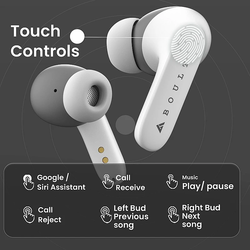 Boult Y1 with Zen ENC Mic, 50H Battery, Fast Charging, Pro Black, True Wireless Boult Y1 with Zen ENC Mic, 50H Battery, Fast Charging, Pro Black, True Wireless