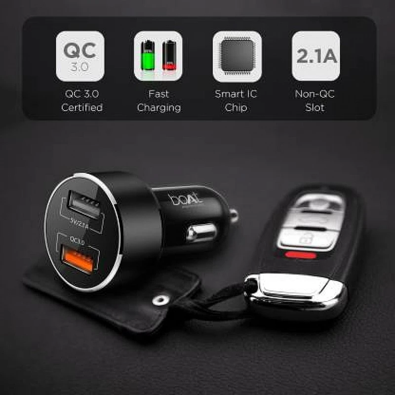 BoAt 3 Amp Qualcomm 3.0 Turbo Car Charger With USB Cable Black BoAt 3 Amp Qualcomm 3.0 Turbo Car Charger With USB Cable Black