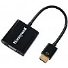 Honeywell 3in1 HDMI to VGA, 3.5mm Audio Jack & Micro USB Port, 1080p@60Hz HDMI Resolution & 6.75GB Transfer Speed, VGA Resolution 1920x1200P@60Hz, Compatible with-LED, Laptop, Gaming Console etc-Black Honeywell 3in1 HDMI to VGA, 3.5mm Audio Jack & Micro USB Port, 1080p@60Hz HDMI Resolution & 6.75GB Transfer Speed, VGA Resolution 1920x1200P@60Hz, Compatible with-LED, Laptop, Gaming Console etc-Black