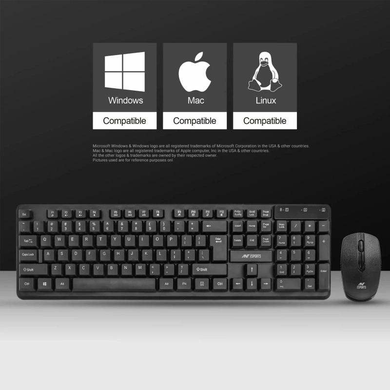 Ant Esports MKWM2023 Wireless Gaming Keyboard & Mouse Combo with Stylish 104 Membrane Keys and 3D Button Mouse with 1000 DPI Optical Sensor