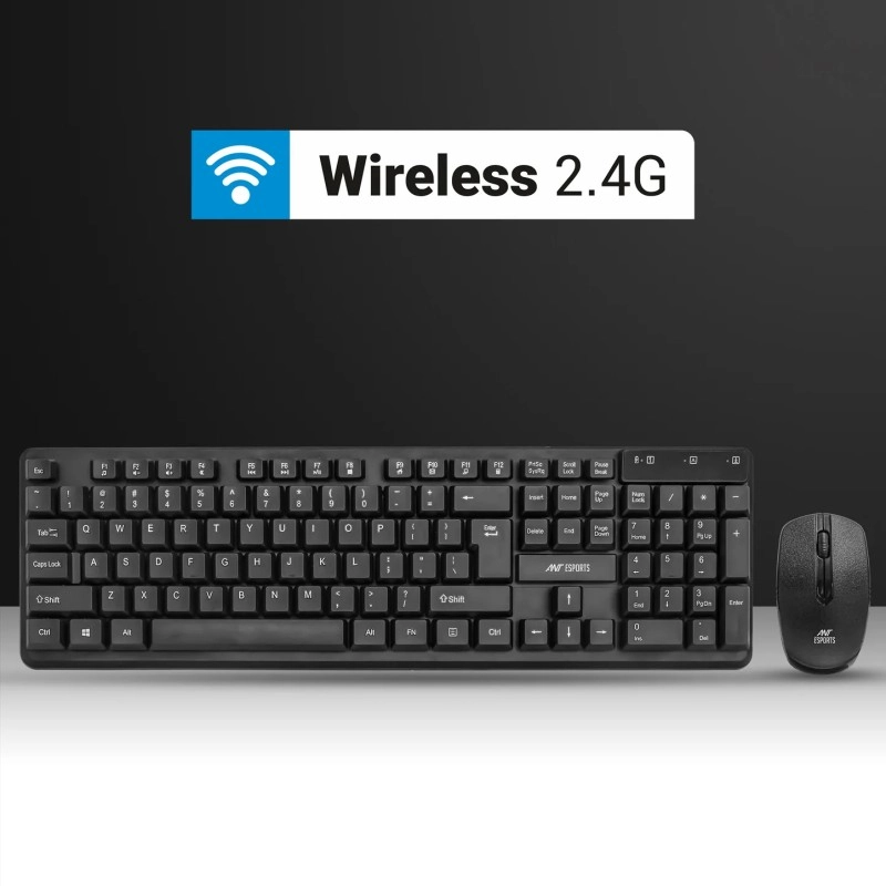 Ant Esports MKWM2023 Wireless Gaming Keyboard & Mouse Combo with Stylish 104 Membrane Keys and 3D Button Mouse with 1000 DPI Optical Sensor
