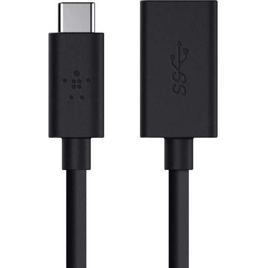 Belkin USB Type-C to USB-A 3.0 Adapter (OTG), USB-IF Certified, Black