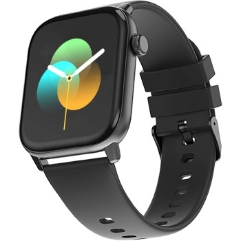 Ambrane Flex 1.69inch Lucid display and SPO2 Smartwatch Black Strap