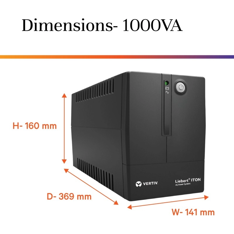 Vertiv Liebert ITON CX 1000 VA with 2 X 7 AH Battery 526110003000 220 V Line-interactive Tower Model UPS with Overload Protection 4 Outlet Plugs Vertiv Liebert ITON CX 1000 VA with 2 X 7 AH Battery 526110003000 220 V Line-interactive Tower Model UPS with Overload Protection 4 Outlet Plugs