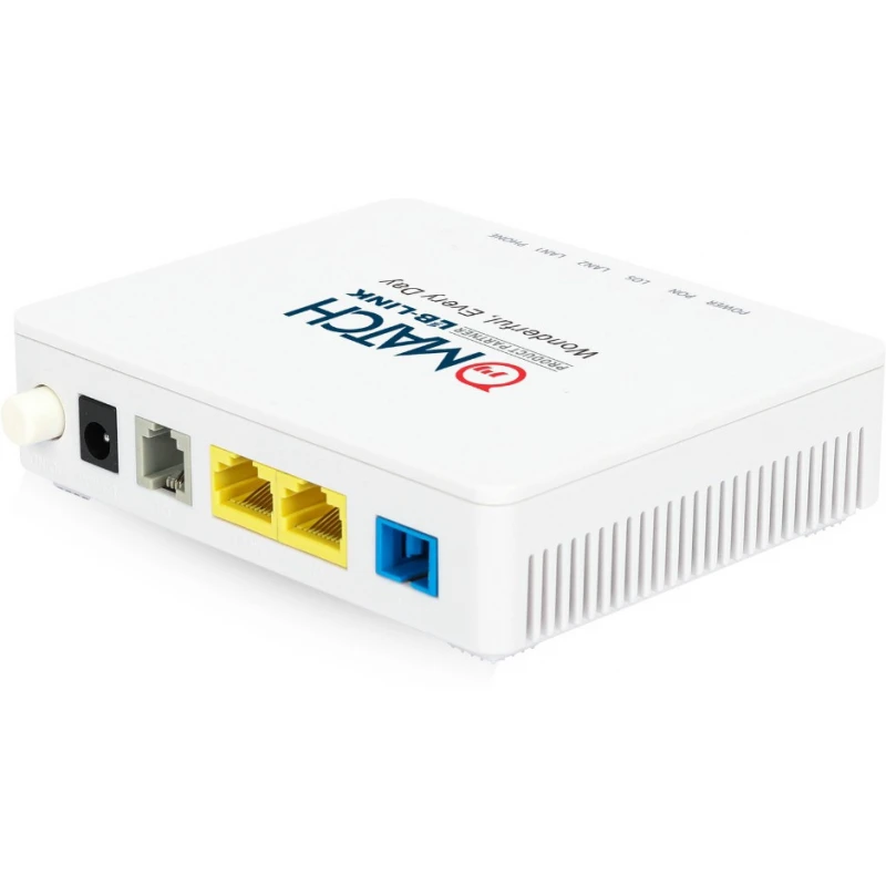 Match LB-Link BL-MX102L1V XPON ONU with Voice Router 0 GHz 1000 Mbps Wifi Speed NA Ethernet (Cable Broadband) (White) Match LB-Link BL-MX102L1V XPON ONU with Voice Router 0 GHz 1000 Mbps Wifi Speed NA Ethernet (Cable Broadband) (White)