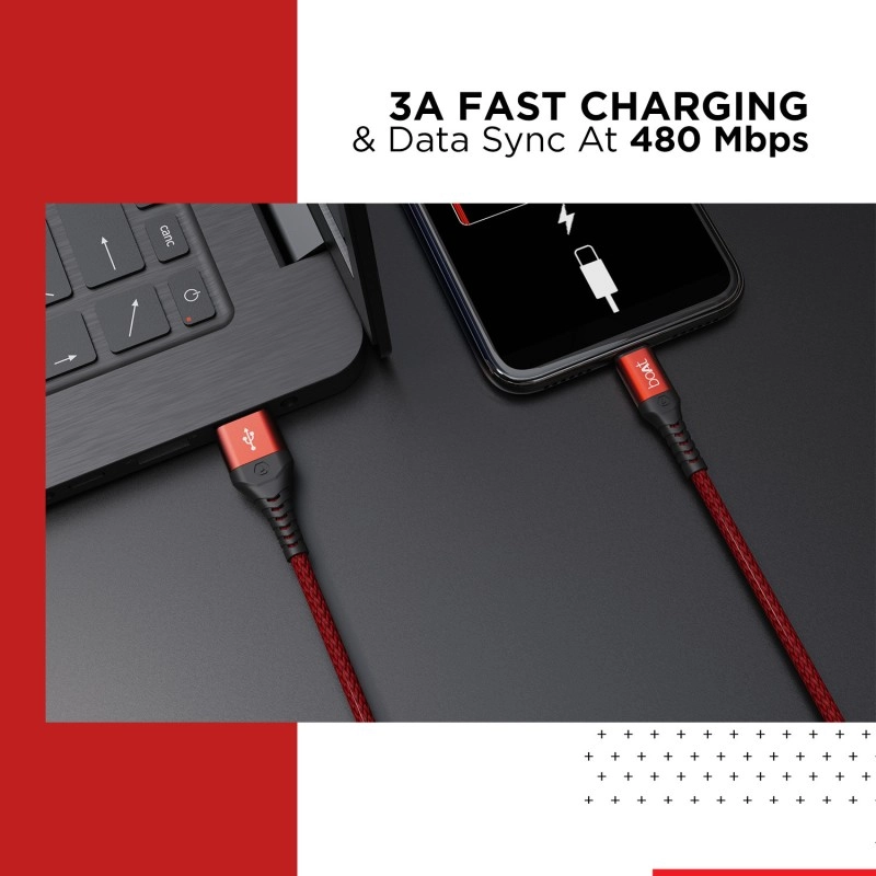 boAt Micro USB Cable 2 A 1.5 m Micro USB 550  (Compatible with Laptop, Mobile, Tablet, Martian Red)