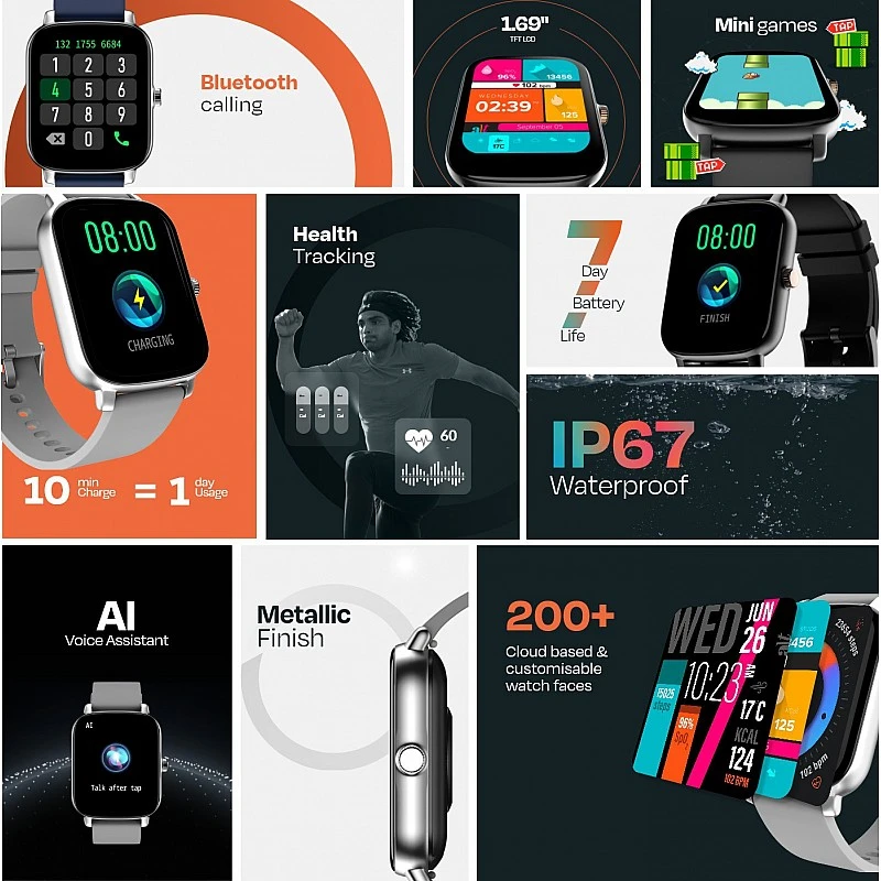 alt OG Bluetooth Calling, 1.69" HD Display Smartwatch (Misty Grey Strap, Regular) alt OG Bluetooth Calling, 1.69" HD Display Smartwatch (Misty Grey Strap, Regular)