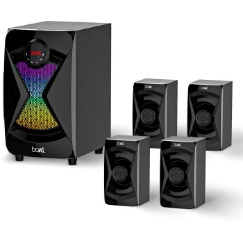 boAt 1500 Pro with Dynamic RGB LEDs, EQ Modes & Master Remote Control 80 W Bluetooth Home Theatre  (Space Black, 4.1 Channel)