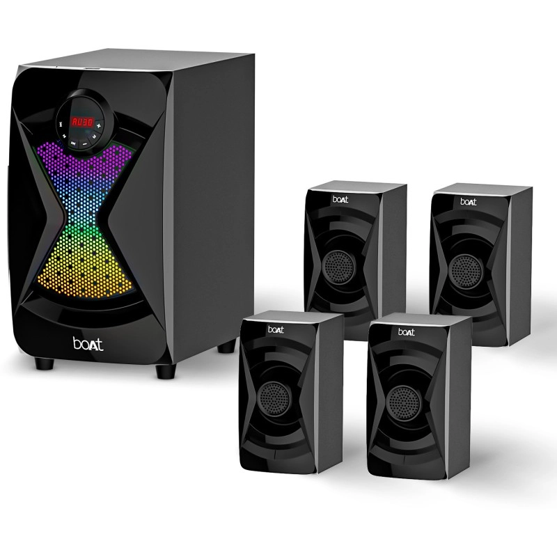 boAt 1500 Pro with Dynamic RGB LEDs, EQ Modes & Master Remote Control 80 W Bluetooth Home Theatre (Space Black, 4.1 Channel) boAt 1500 Pro with Dynamic RGB LEDs, EQ Modes & Master Remote Control 80 W Bluetooth Home Theatre (Space Black, 4.1 Channel)