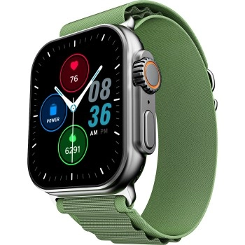 boAt Wave Genesis Pro w/ 1.96'' AMOLED Display,BT Calling,Functional Crown,boAt Coins Smartwatch  (Olive Green Strap, Free Size)