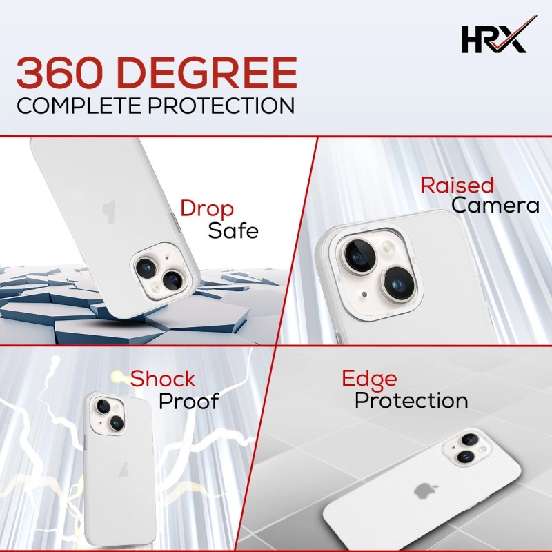 HRX Frosted Back Cover for Apple iPhone 13  (White, Matte Finish)