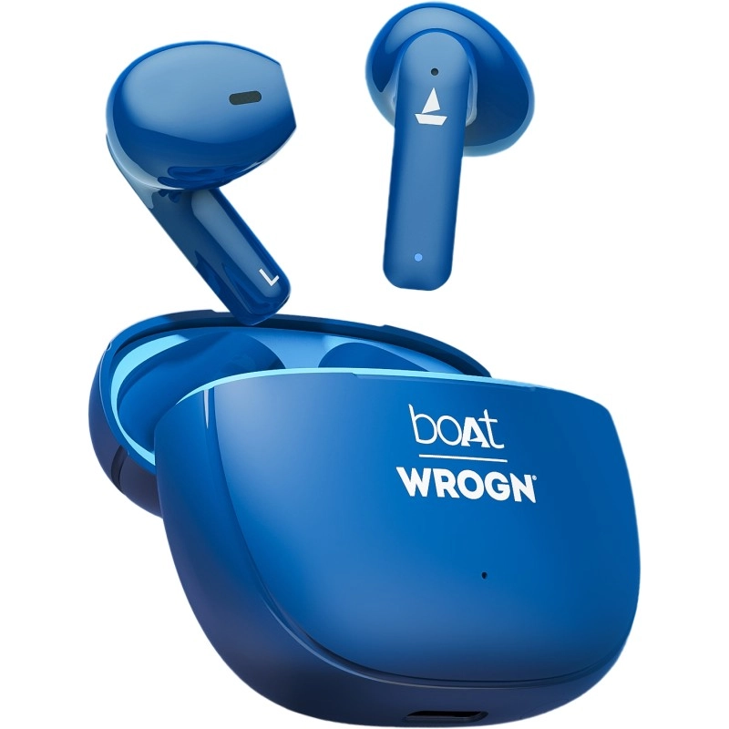 boAt Airdopes 118 WROGN Edition w/ 50 HRS Playback, Quad Mics ENx Tech & Beast mode Bluetooth  (Sapphire Blue, True Wireless)
