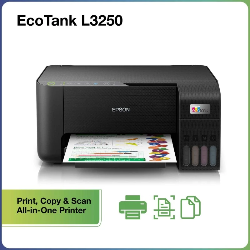 Epson Ecotank L3250 A4 Wi-Fi All-in-One Ink Tank Colour Printer Ink, Black Epson Ecotank L3250 A4 Wi-Fi All-in-One Ink Tank Colour Printer Ink, Black