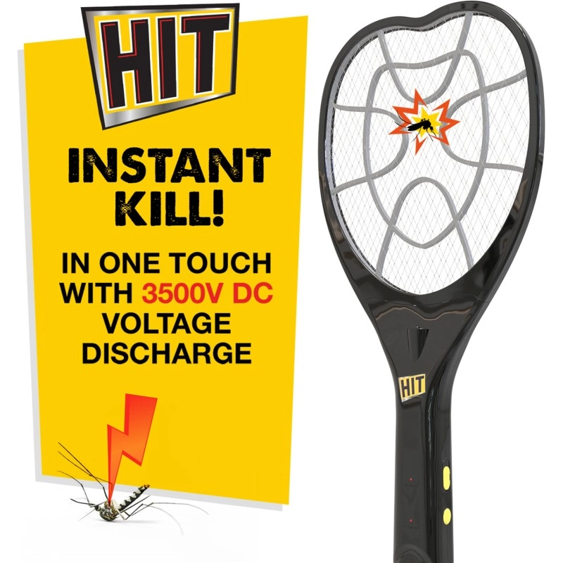 HIT Anti Mosquito Racquet | 6 months Warranty | Rechargeable Mosquito Killer Bat with LED Light | Charge Before Use