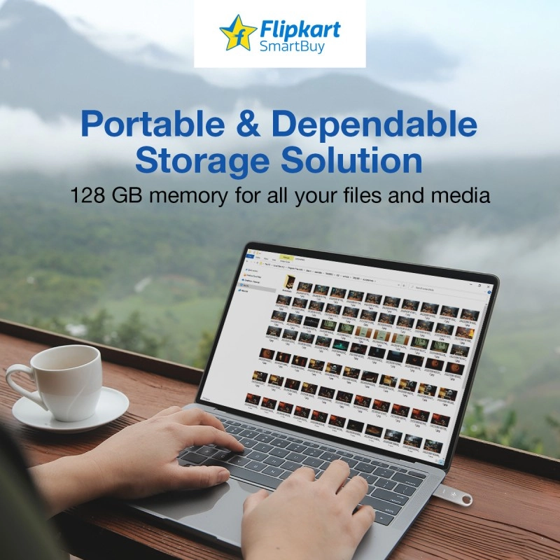 Flipkart SmartBuy FPD128-UR1-20 128 GB Pen Drive Compatible with Desktop Computer, Laptop, Television USB 2.0 Metal Case  (Silver)