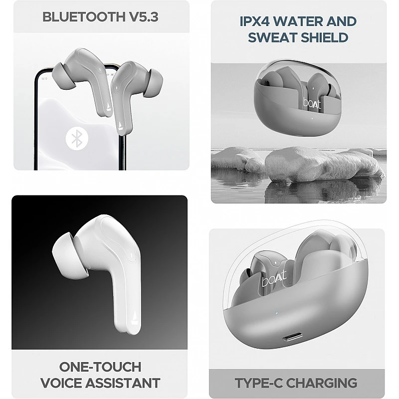 boAt Airdopes 311 Pro, 50HRS Battery, Fast Charge, Dual Mics ENx Tech, Transparent LID, Low Latency, IPX4, IWP Tech, v5.3 Bluetooth Earbuds, TWS Ear Buds Wireless Earphones with mic boAt Airdopes 311 Pro, 50HRS Battery, Fast Charge, Dual Mics ENx Tech, Transparent LID, Low Latency, IPX4, IWP Tech, v5.3 Bluetooth Earbuds, TWS Ear Buds Wireless Earphones with mic