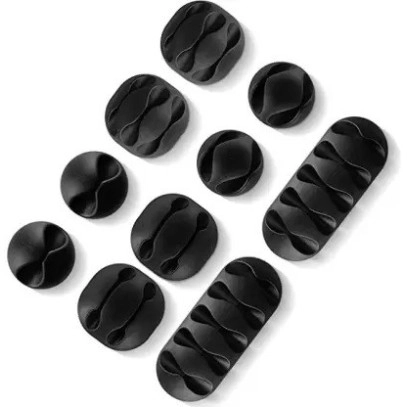 AIRTREE 10pcs/Set Multi-Purpose Cable Organizer Clips Cords Winders Earphone Charger Cable 