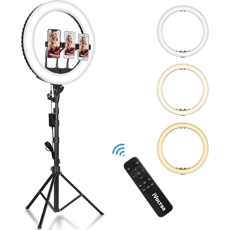 iVoltaa 18 inches Light with Tripod Ring Flash (White, Black) iVoltaa 18 inches Light with Tripod Ring Flash (White, Black)