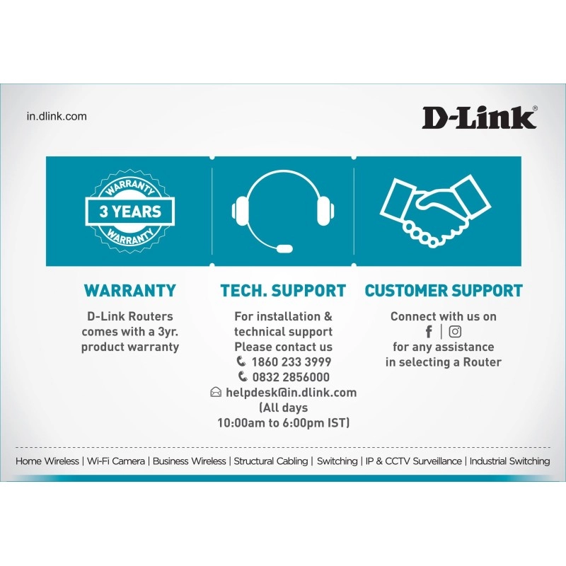 D-Link DIR-X6060 Mesh Router 2.4 GHz, 5 GHz 6000 Mbps Wifi Speed Dual Band External Antenna Ethernet (Cable Broadband)