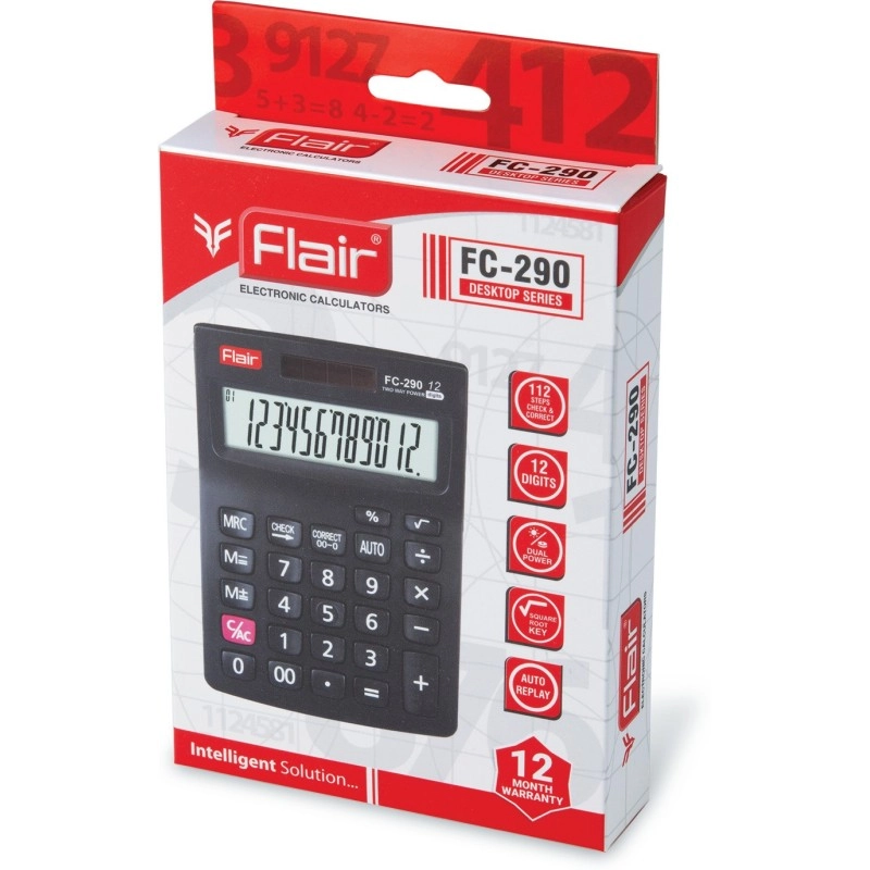 FLAIR 133618 FC - 290 Basic Calculator  (12 Digit)
