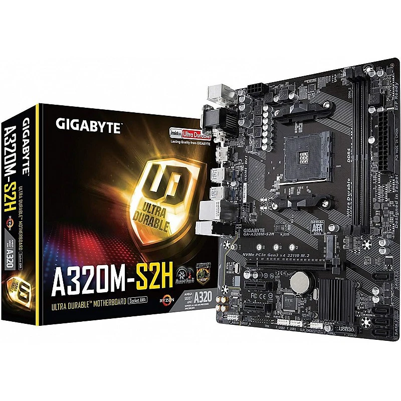 GIGABYTE GA-A320M-S2H (AMD Ryzen AM4 / MicroATX / 2xDDR4/ HDMI/ Realtek ALC887/ 3xPCIe/ USB3.1 Gen 1/ LAN/ Motherboard) GIGABYTE GA-A320M-S2H (AMD Ryzen AM4 / MicroATX / 2xDDR4/ HDMI/ Realtek ALC887/ 3xPCIe/ USB3.1 Gen 1/ LAN/ Motherboard)