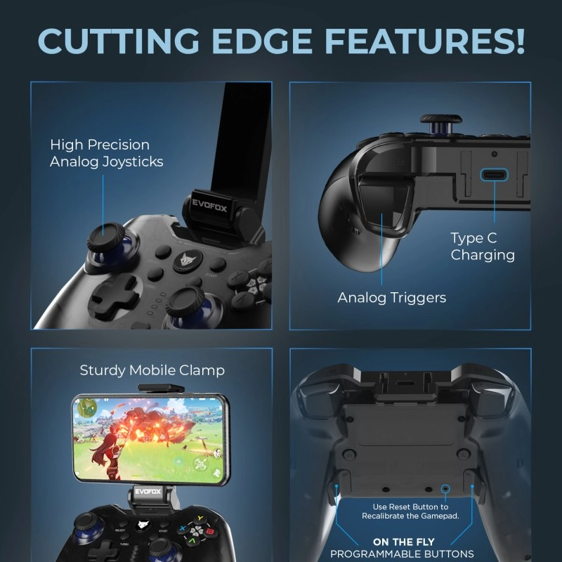 EVOFOX Go Wireless Bluetooth Gamepad (Grey, For Android, iOS) EVOFOX Go Wireless Bluetooth Gamepad (Grey, For Android, iOS)