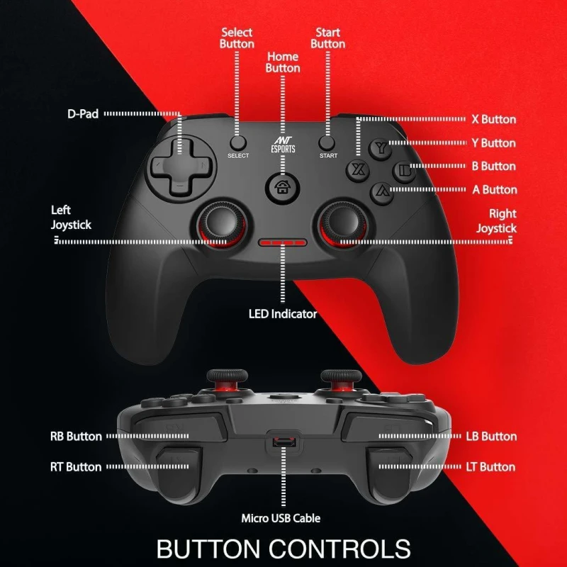 Ant Esports GP300 Pro V2 Wireless Gaming controller, Compatible for PC & Laptop Bluetooth Gamepad Ant Esports GP300 Pro V2 Wireless Gaming controller, Compatible for PC & Laptop Bluetooth Gamepad