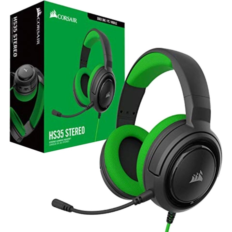 Corsair Hs35 Stereo Gaming Wired Over Ear Headphones with Mic (Green)