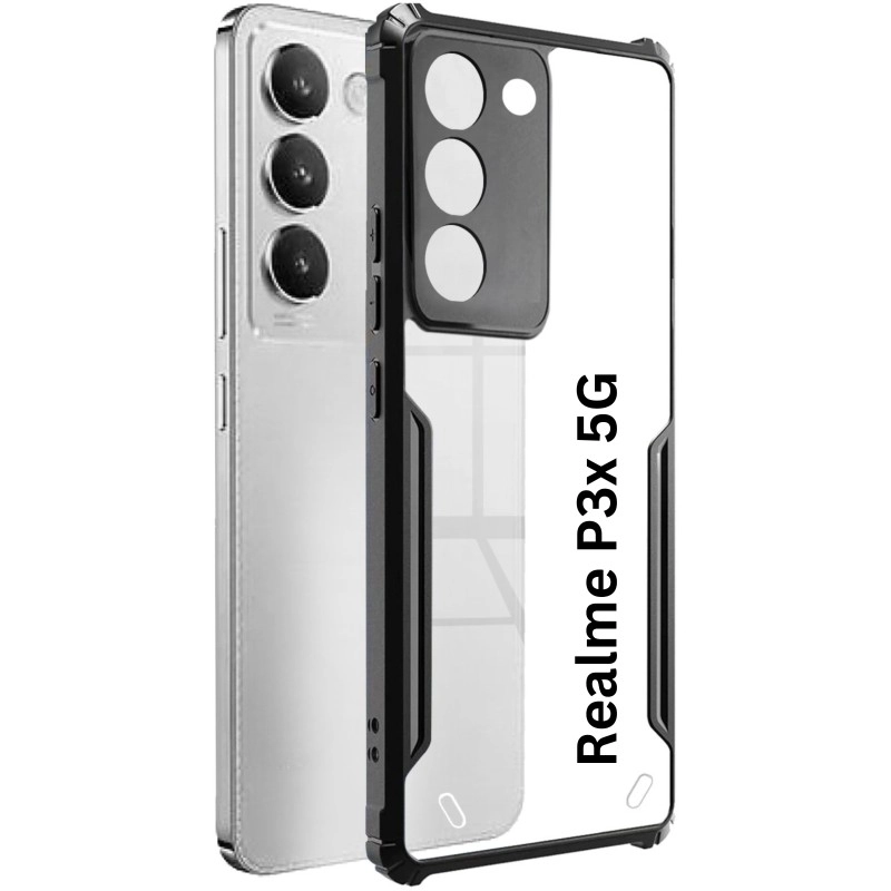 KWINE CASE Back Cover for RealMe P3x 5G  (Black, Shock Proof, Pack of: 1)