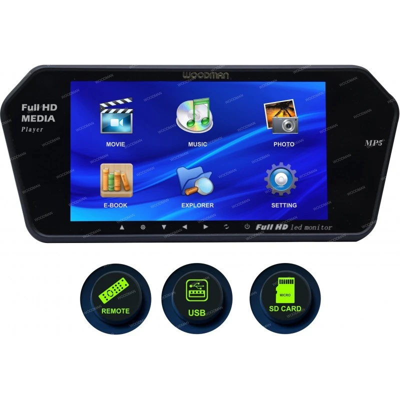 WOODMAN 7 inch Car Video Monitor with USB, Bluetooth and Car Reaview Camera Black LED (18 cm) WOODMAN 7 inch Car Video Monitor with USB, Bluetooth and Car Reaview Camera Black LED (18 cm)
