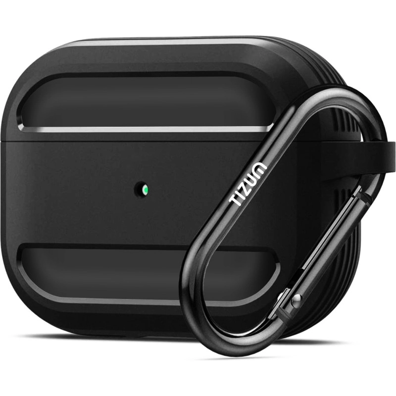 Tizum Silicone Press and Release Headphone Case For Apple Airpods Pro 1st Generation  (Black)