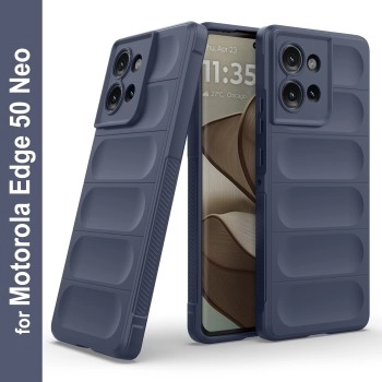 Zapcase Back Cover for Motorola Edge 50 Neo  (Blue, 3D Case, Silicon, Pack of: 1)