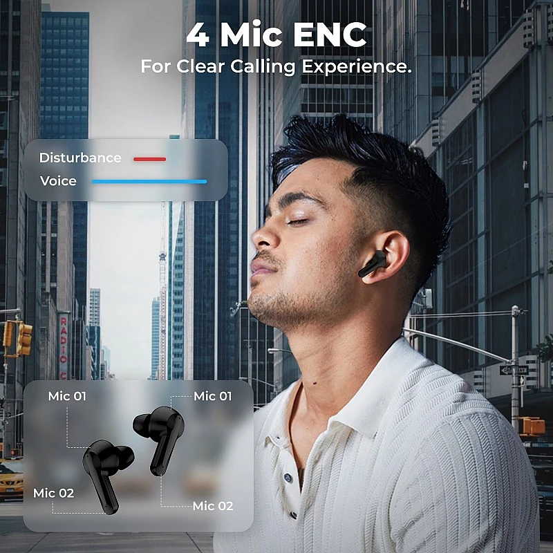 DEFY Gravity Zen with 4 Mics ENC, Low Latency and Brisk Charging Bluetooth Headset (Bold Black, In the Ear) DEFY Gravity Zen with 4 Mics ENC, Low Latency and Brisk Charging Bluetooth Headset (Bold Black, In the Ear)